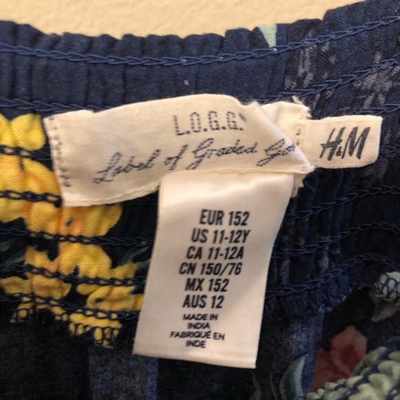 H&M Youth Jumpsuit - Navy Tropical Floral Pattern - Picture 7 of 7